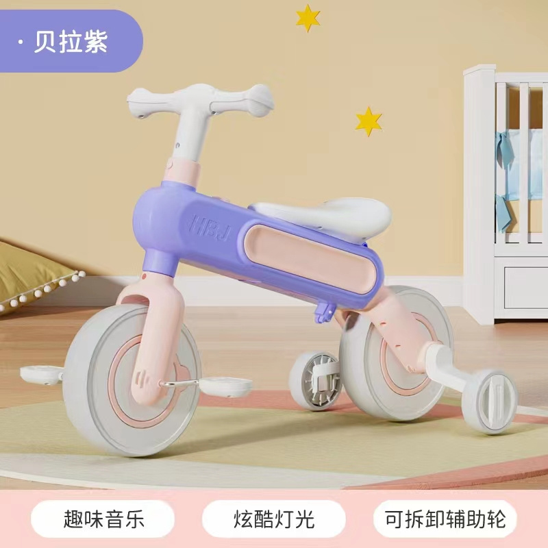 High quality kids plastic balance bike with push handle training wheel and pedal baby ride on car