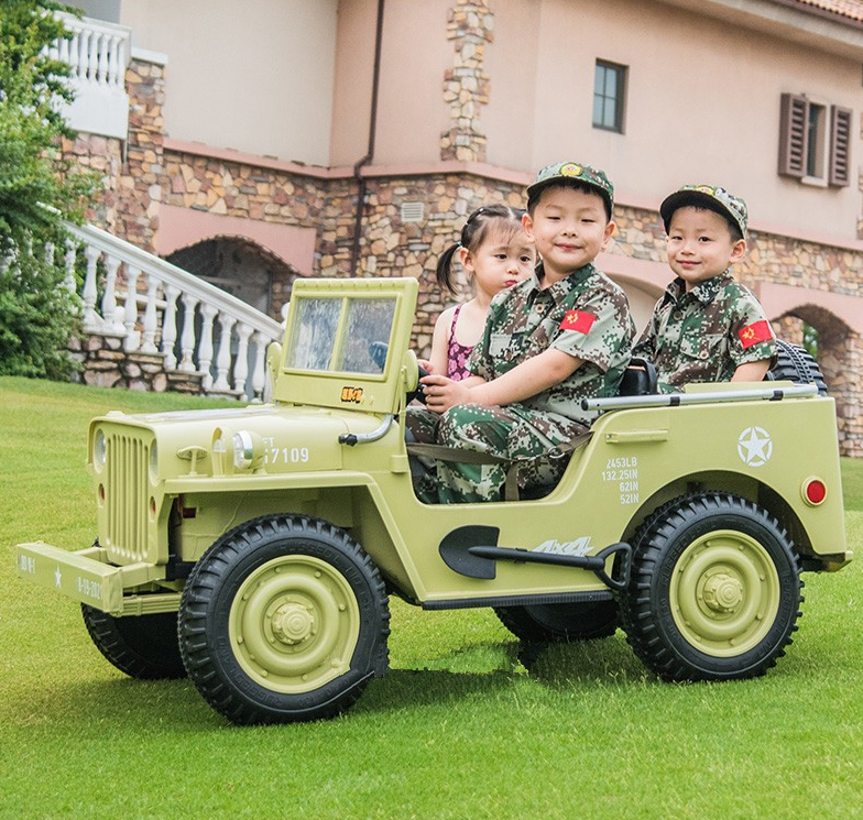 new kids plastic battery big truck Army green electric ride on car kids toy car for kids to drive