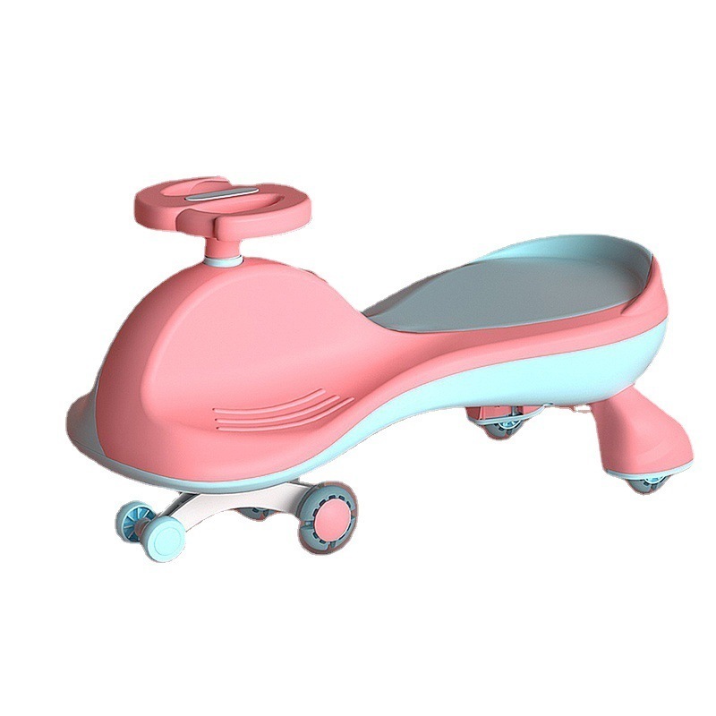 China factory new design high quality polyester swing car/kids swing  ride on car baby wiggle car PP wheel with music