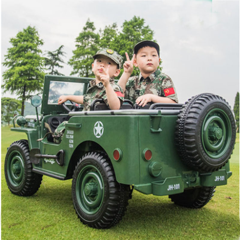 new kids plastic battery big truck Army green electric ride on car kids toy car for kids to drive