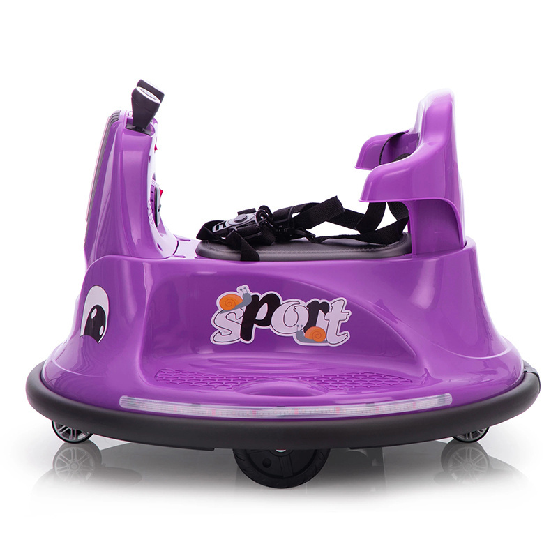 12V Snail-Shaped Kids Electric Bumper Car with Remote Control Ride On Car with LED Lights Music 360 Degree Rotate Toddler Car