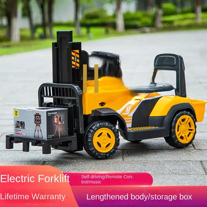 2023 Factory new model kids  forklift toys LED light 6V battery and music electric lift with remote control kids ride on toy