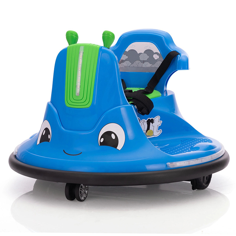 12V Snail-Shaped Kids Electric Bumper Car with Remote Control Ride On Car with LED Lights Music 360 Degree Rotate Toddler Car