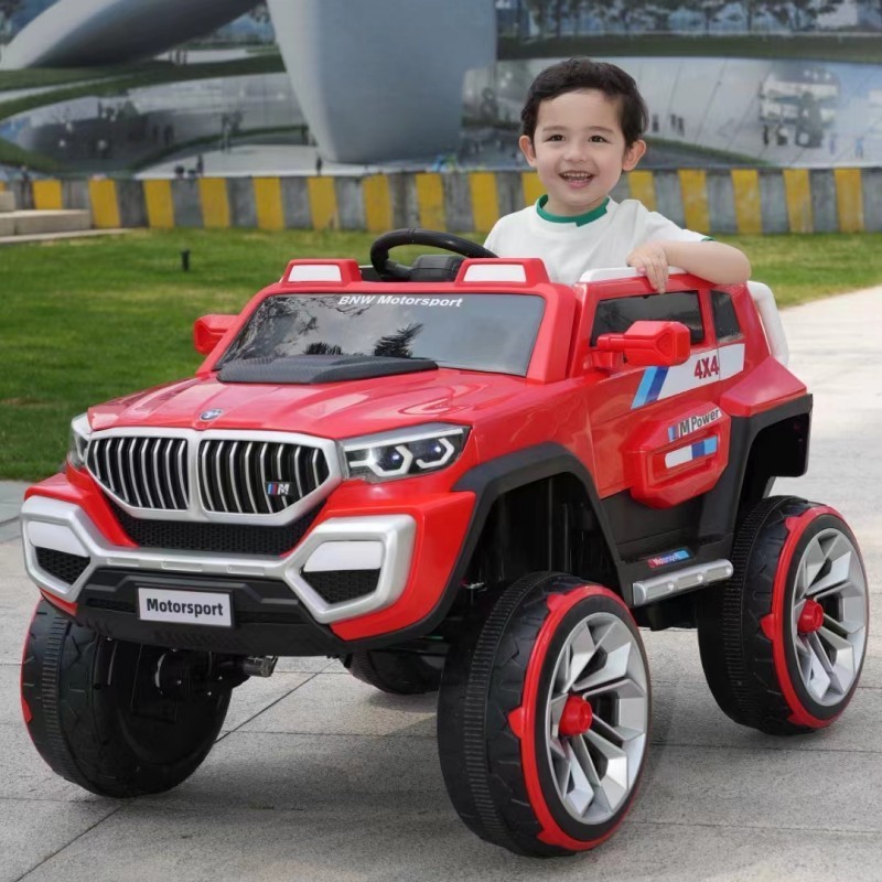 Factory Wholesale Children's Electric Car 4WD Remote Control Biggest 12V Battery Operated Two Seater With Baby 4x4 Jeep Car