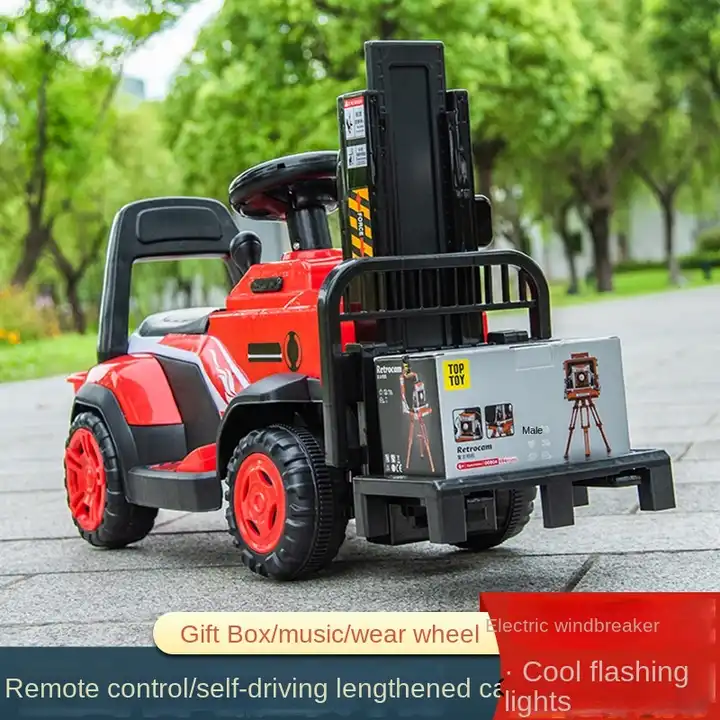 2023 Factory new model kids  forklift toys LED light 6V battery and music electric lift with remote control kids ride on toy