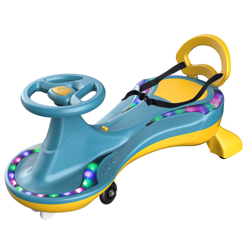 New retro children's twist car with lights music yo-yo swinging universal wheel ride on toys free shipping's items for kids