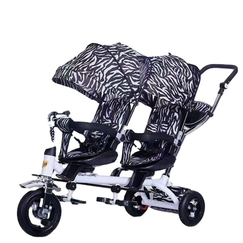 Hot selling new children baby tricycle twins baby side by side tricycle bike stroller double seats kids tricycle