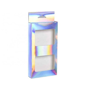 Custom luxury Mobile Phone Case Box Camera Electronics Underwear hologram hanging box packaging with clear window