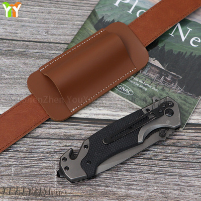 PU Leather EDC Pocket Slip for Folding Knife Mini Knife Flashlight Multitool Holster Knife Sheath for Belt