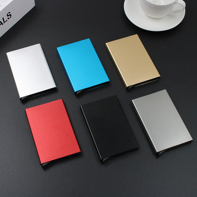 Metal Blocking RFID Credit Card Holder Slim Leather Wallet RFID Blocking Pop Up Wallet Quick Card Access for cards