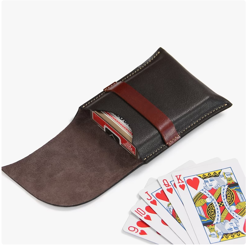 Custom PU Leather Playing Card Case Game Playing Card Sleeve Poker Card Holder Leather Deck Box