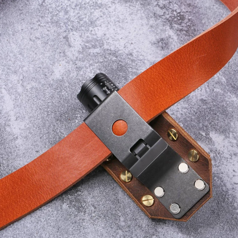 Tool Belt Holster Custom Logo Flashlight Belt Holder Genuine Leather Tactical Flashlight Holster