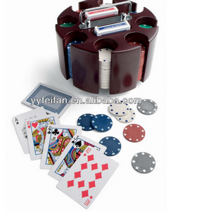 Factory manufacturer casino poker chip with round wooden tray