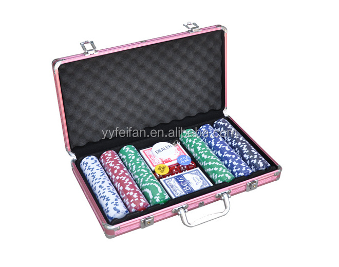 Factory supply 300 pcs gambling poker chip game set,deluxe poker chip set