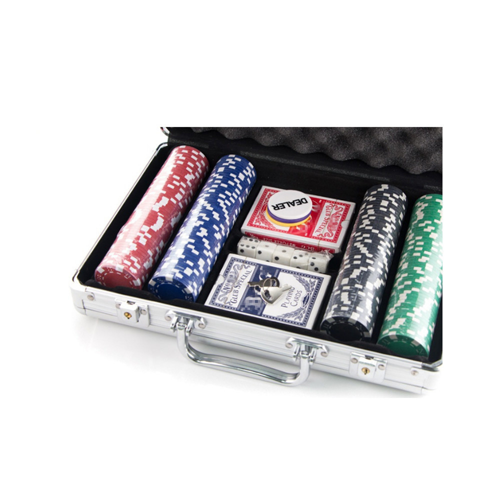 200 pieces customized poker chips set with aluminum case for gambling