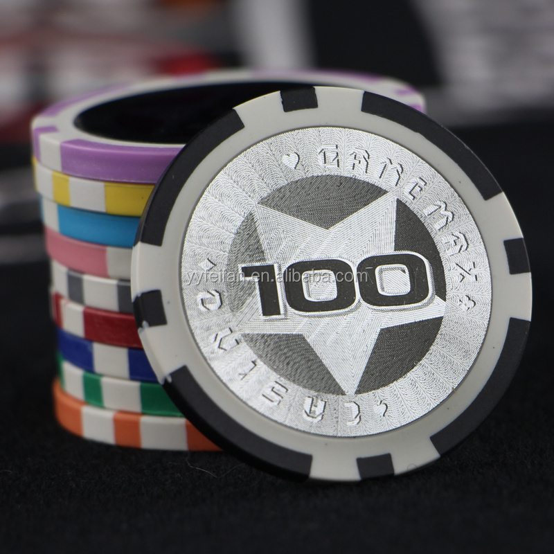 Custom sticker poker chips in poker set