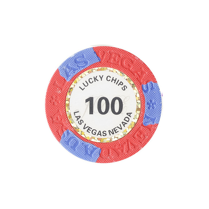 lucky chips Las Vegas Nevada 100% clay number sticker poker chips with 14grams