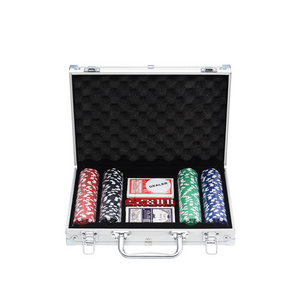 200 pieces customized poker chips set with aluminum case for gambling