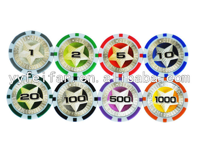 Customizable sticker Las Vegas/lucky star/etc poker chips