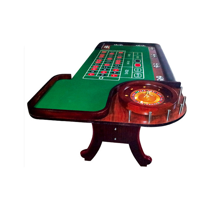 Deluxe Real Wooden gambling casino poker tables with roulette wheel