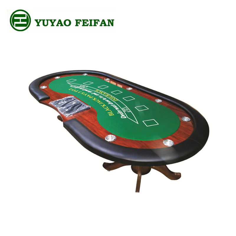 Professional Wooden Casino Poker Baccarat Table with cup holders