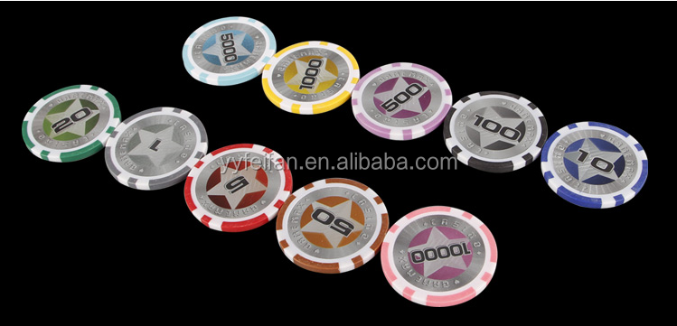 Custom sticker poker chips in poker set