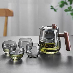 480ml Teapot  glass tea water separation black heat-resistant tea set cooking teapot tea brewing Chinese  kettle