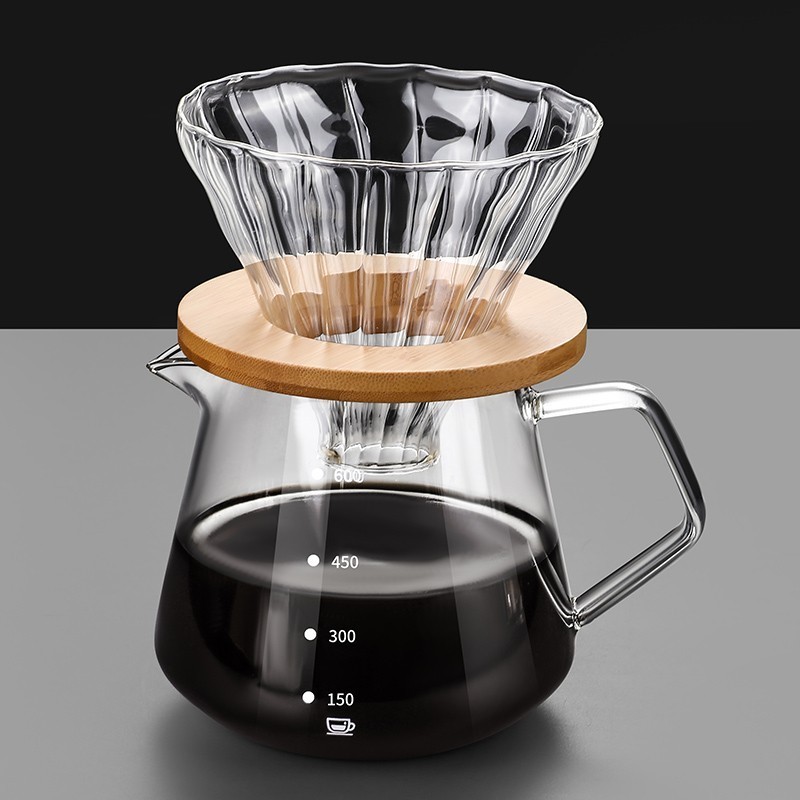 Big/Small Size Custom Double Wall Unusual Heat Resistant Classic Coffee Pot Glass Pour Over Coffee Maker