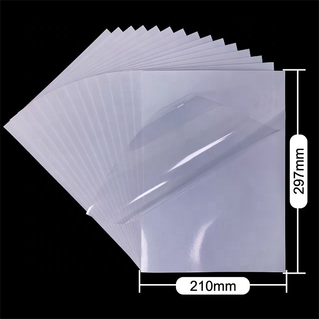 Printable clear self adhesive a4 waterproof  label inkjet stickers paper full sheet transparent vinyl sticker printer paper