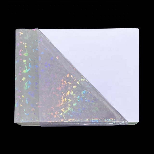 Overlay transparent hologram printable self adhesive film vinyl for stickers  holographic lamination sheets