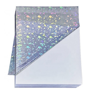 Overlay transparent hologram printable self adhesive film vinyl for stickers  holographic lamination sheets