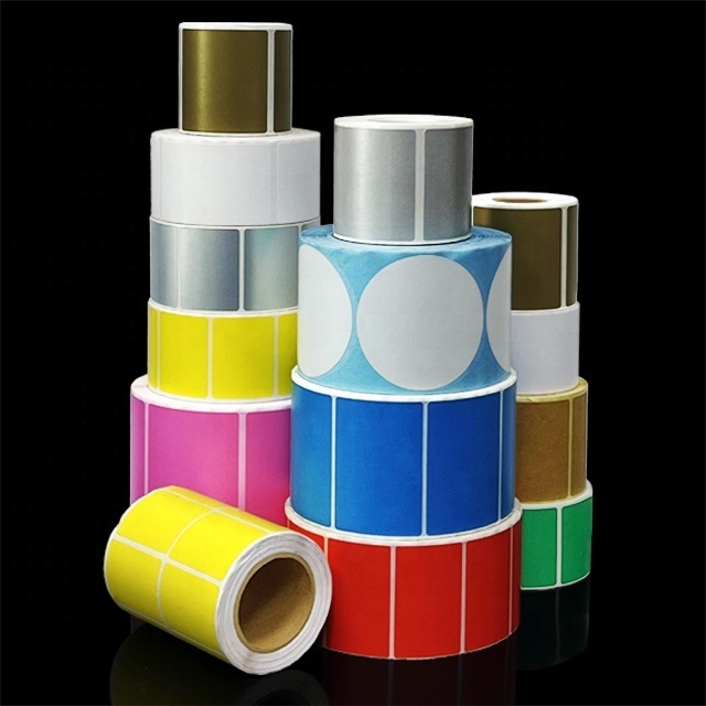 customize transfer thermal print laser label roll PET/PVC barcode blank sticker shipping label inkjet thermal pp synthetic label