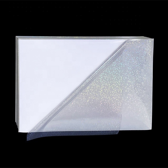 Overlay transparent hologram printable self adhesive film vinyl for stickers  holographic lamination sheets