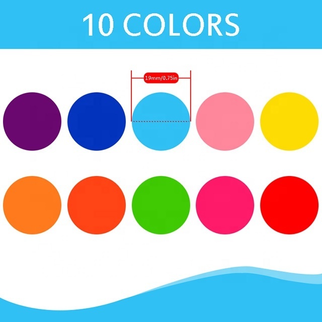 10 colors labels 3500 PCS round colorful coding self adhesive paper circle dot stickers