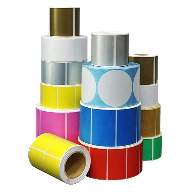 customize transfer thermal print laser label roll PET/PVC barcode blank sticker shipping label inkjet thermal pp synthetic label