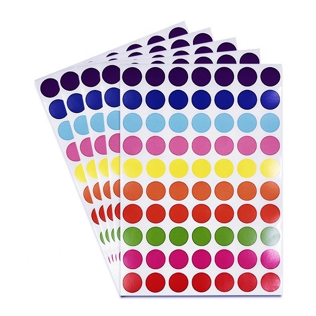 10 colors labels 3500 PCS round colorful coding self adhesive paper circle dot stickers