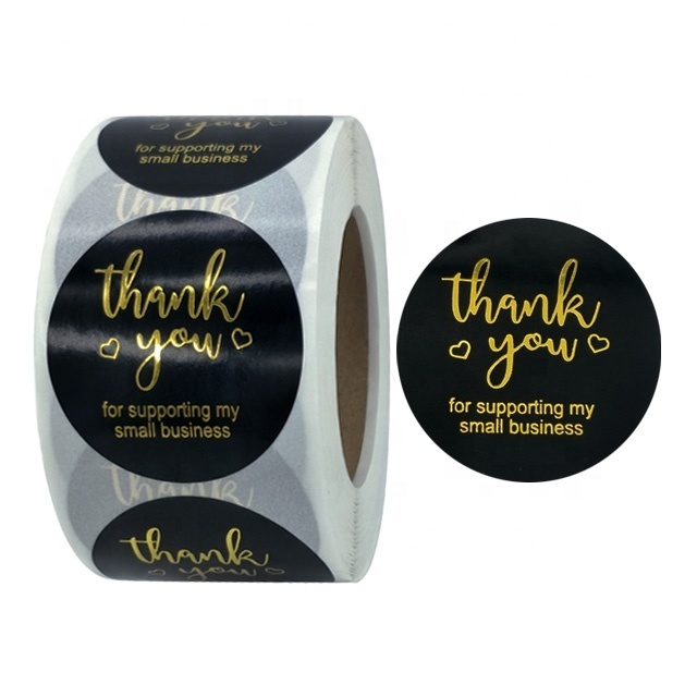 Thank you for supporting my small business 500 labels for packaging bags and products bottles 1.5 inch thank you stickers roll