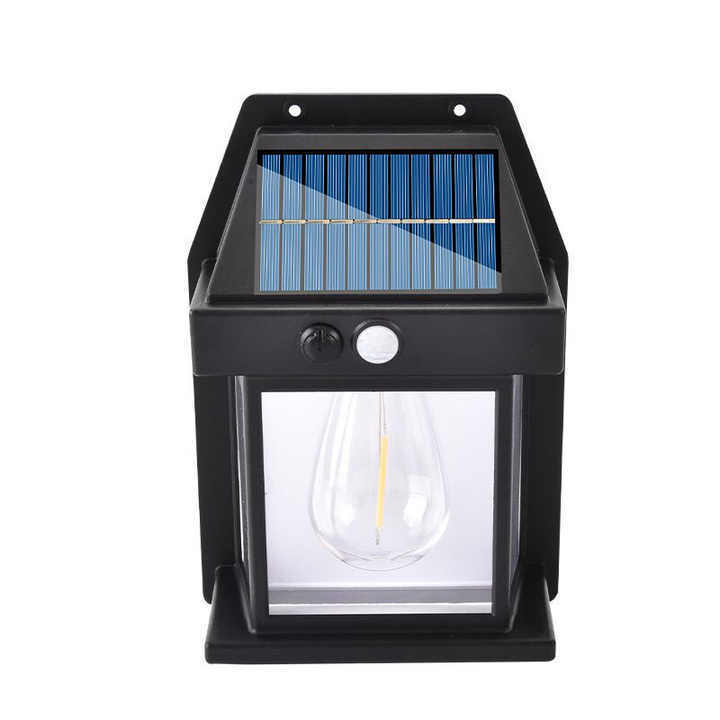 Solar outdoor wall lamp induction three mode tungsten wall lamp garden villa courtyard Waterproof night light