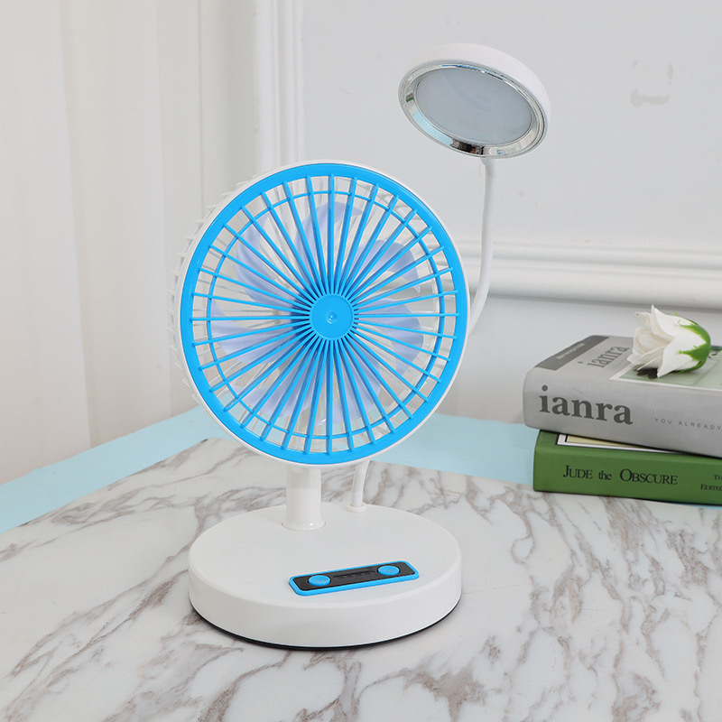 Portable Desk Fan Table Fan Outdoor Camping Fan With Led Light