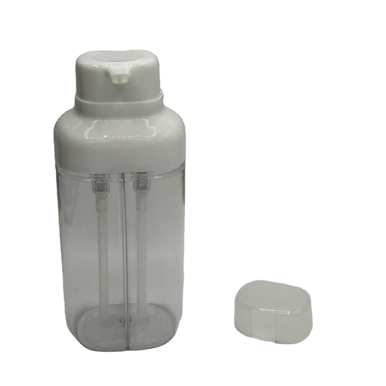 Double Tube Cosmetic New Bottle 500ml Dual Chamber plastic Pump Bottle Unique  bottle