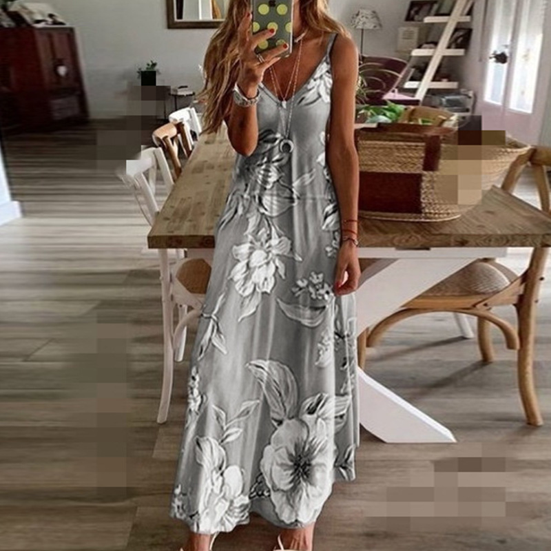 Slip Dress Summer 2023 Bohemian Sleeveless Backless Stylish Floral Casual Maxi Dress Sundresses For Women Evening Dress