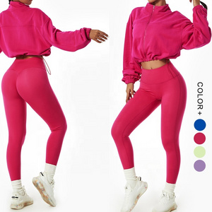 Sportswear Workout Sets Track Suit Women Sports Jacket Tights Leggings Yoga Gym Fitness Sets for Women