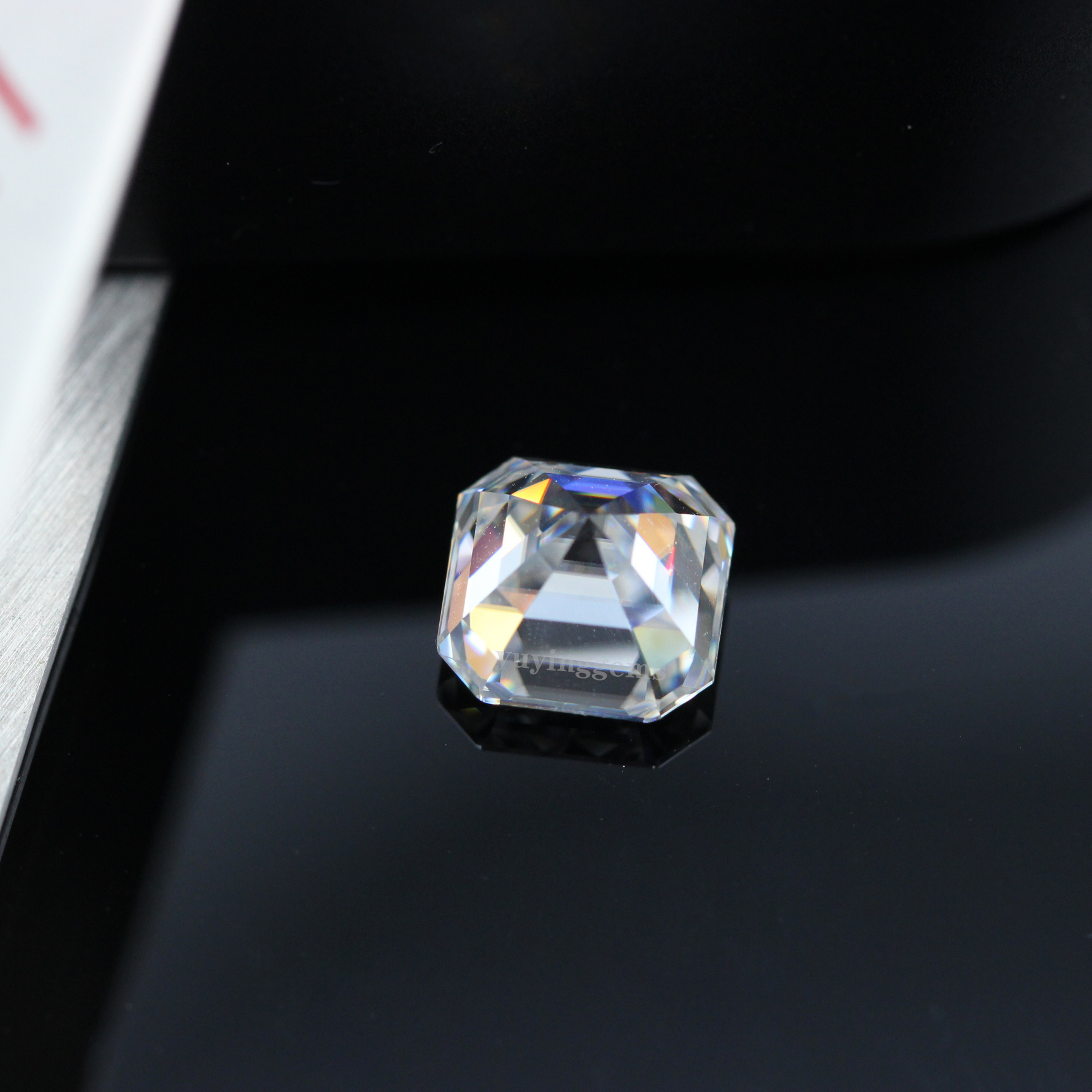 wholesale moissanite gemstone 6*6mm 1 carat white asscher cut loose moissanite with GRA certificate