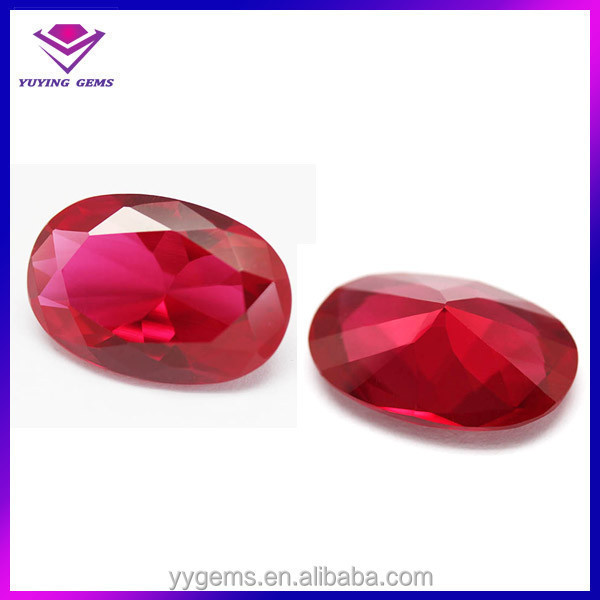 Brilliant Machine Red Gems Ruby Myanmar Oval Cut 8*12mm Corundum for Jewelry Making Synthetic (lab Created) Yu Ying Gems AAA