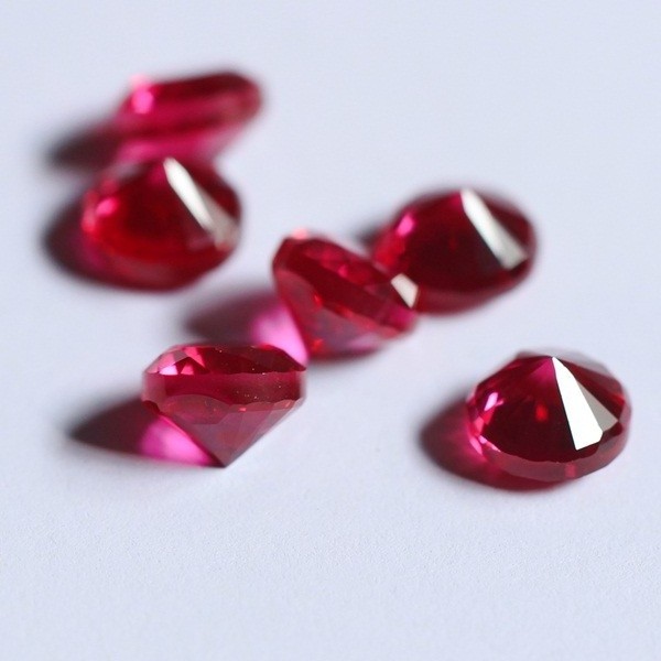 Faceted round Synthetic Corundum Myanmar Ruby artificial natural gemstone Jewelry sale