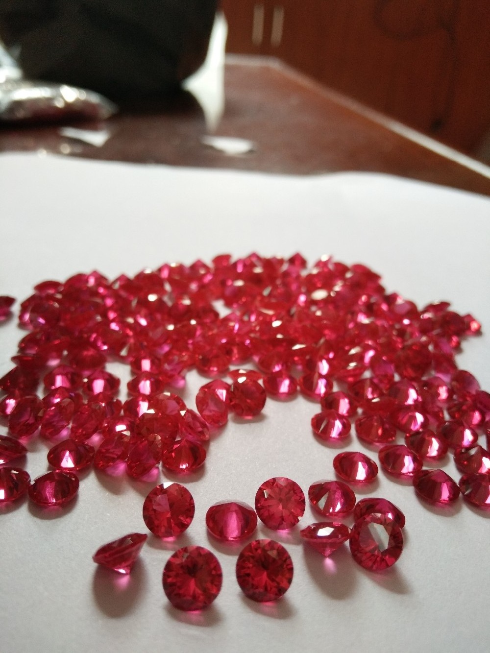 Faceted round Synthetic Corundum Myanmar Ruby artificial natural gemstone Jewelry sale