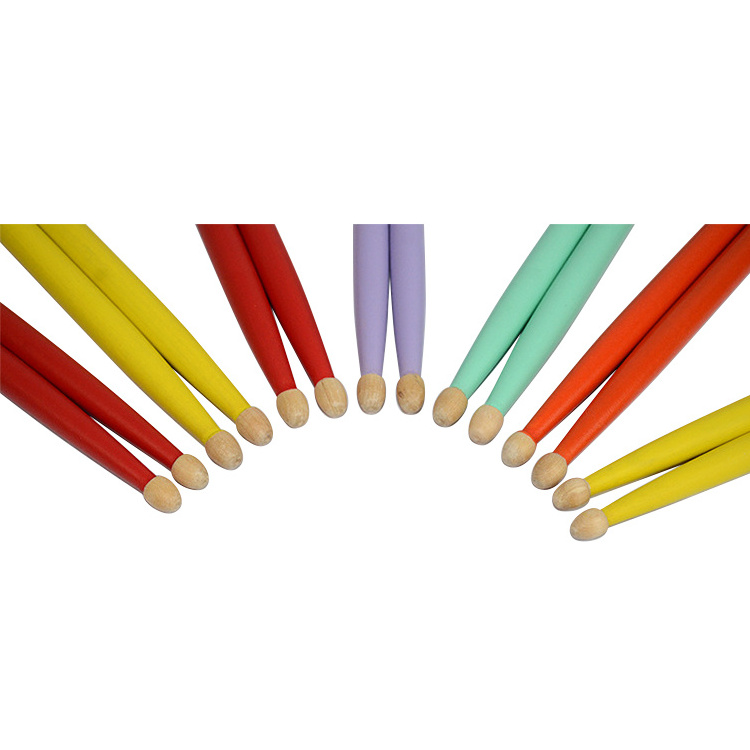 Wholesale Colorful 5A maple wood drumsticks wooden Drum sticks in bulk