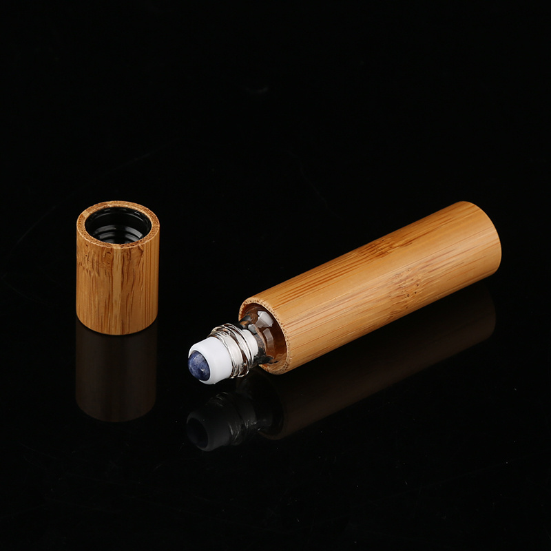 3ml 5ml 10ml Custom Bamboo Container Empty Essential Oils Roller Bottles Perfume Oil Roll On Glass Bottles With Roller Ball