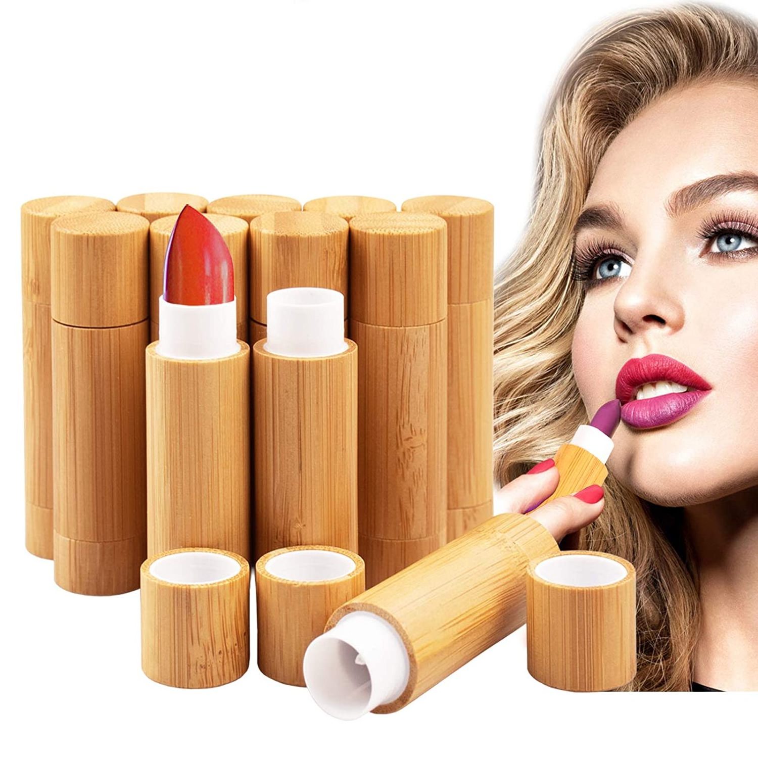 eco friendly lipstick tube 5g lipstick empty case and tube for lip balm bamboo lipstick tube