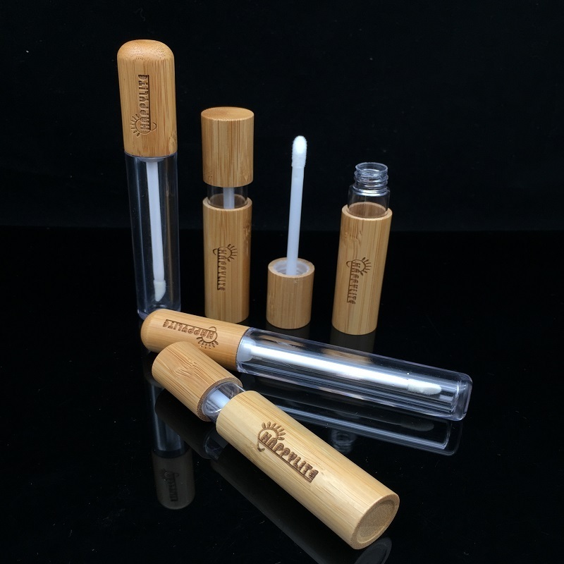 5ml Empty Cosmetic Plastic As Lipstick Tube Bottles Container Bamboo Lip Gloss Tube Container Bamboo Lip Gloss Tube